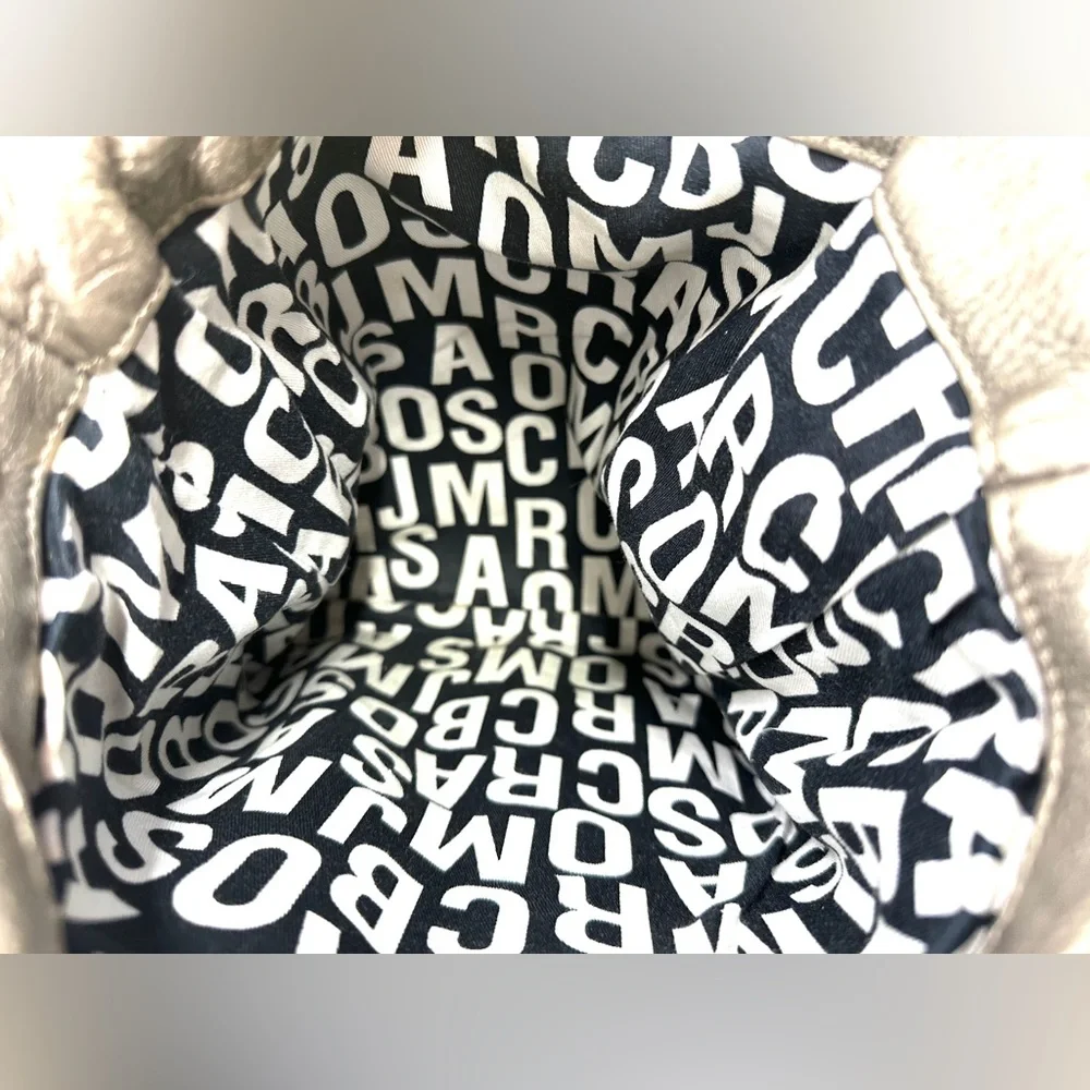 Marc by Marc Jacobs Gold Leather Large Shoulder Bag Turn Locks 3 Sections - Picture 9 of 14